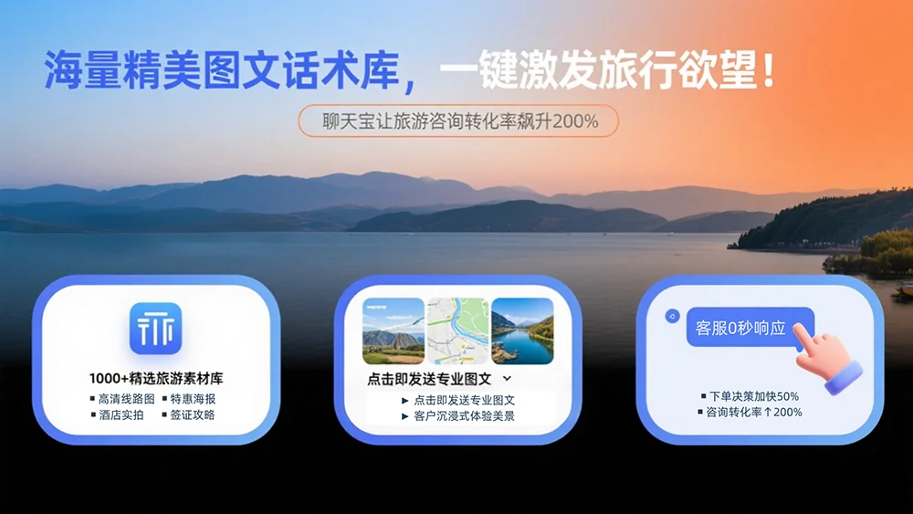 海量精美图文话术库一键激发旅行欲望
