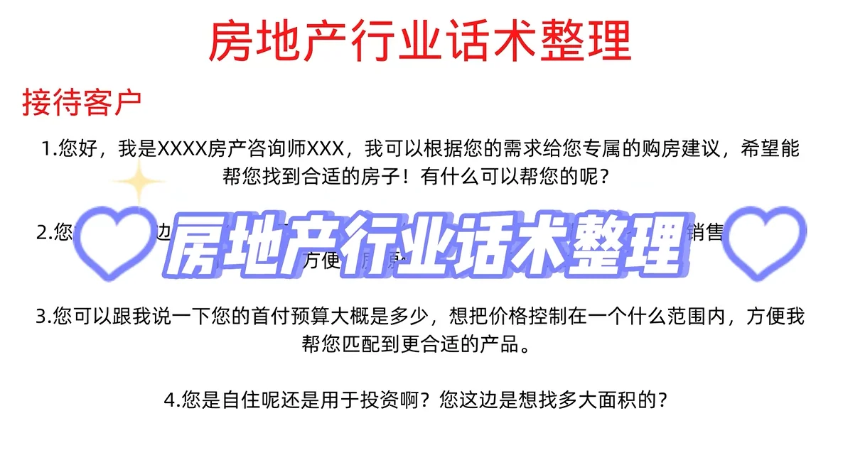 聊天宝快捷回复房地产行业话术模板