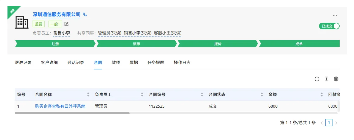 一、客户视角,合同信息一目了然