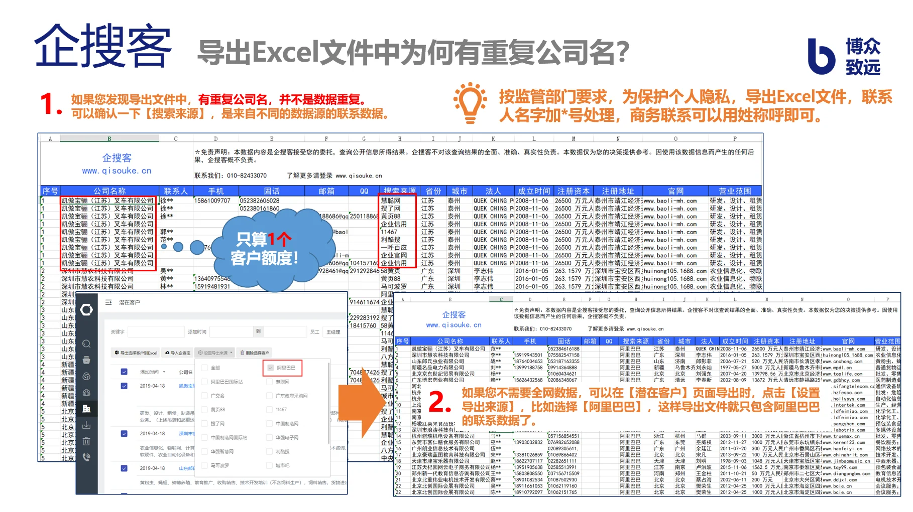 那导入的Excel文件里，有很多相同的公司名，这是重复数据吗？ 当然不是！